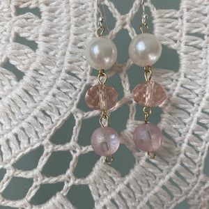 Pink crystal earrings. Price is per pair.